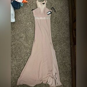 City Triangles Blush Gown with slit